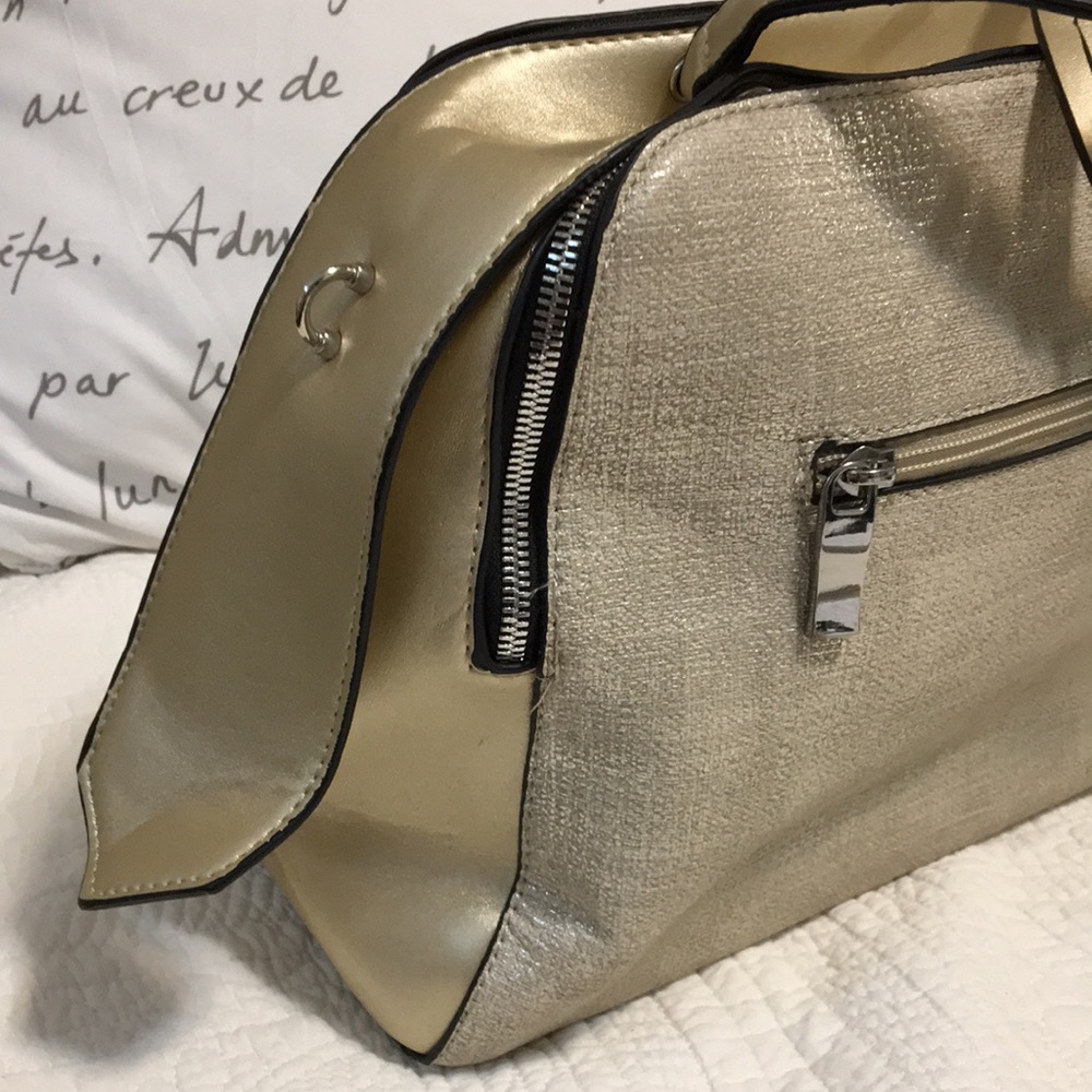 Elegant Cream And Gold Handbag NWOT